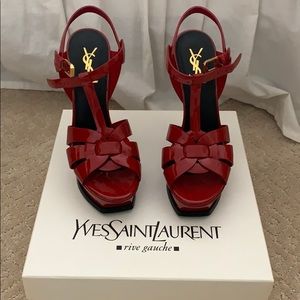 YSL Tribute T Strap Platform Sandal